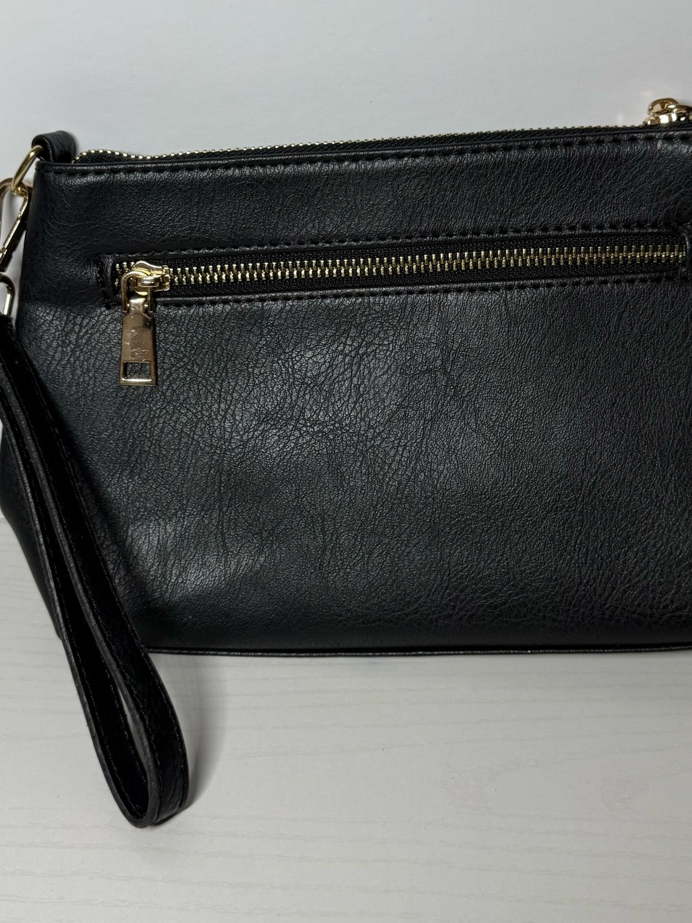 Everyday Black Wristlet Clutch with Gold Hardware - Picture 2 of 3